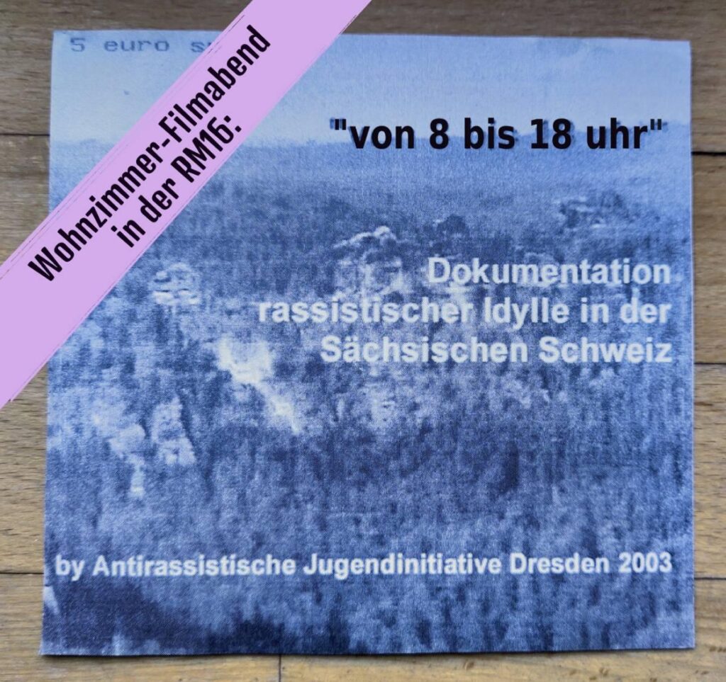 Cover Film "von 8 bis 18 uhr". Motiv: Bäume und Felsen in der Sächsischen Schweiz